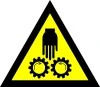 Atsargiai! Judančios mechanizmų dalys – lipdukas