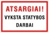 Atsargiai! Vyksta statybos darbai – lipdukas