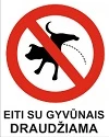Draudžiama eiti su gyvūnais – lipdukas