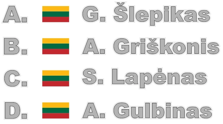 Pilotų vardai ant automobilio stiklo – lipdukas